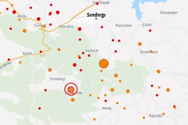 Boğaziçi Üniversitesi Kandilli Rasathanesi ve Deprem Araştırma Enstitüsü (KRDAE) verilerine